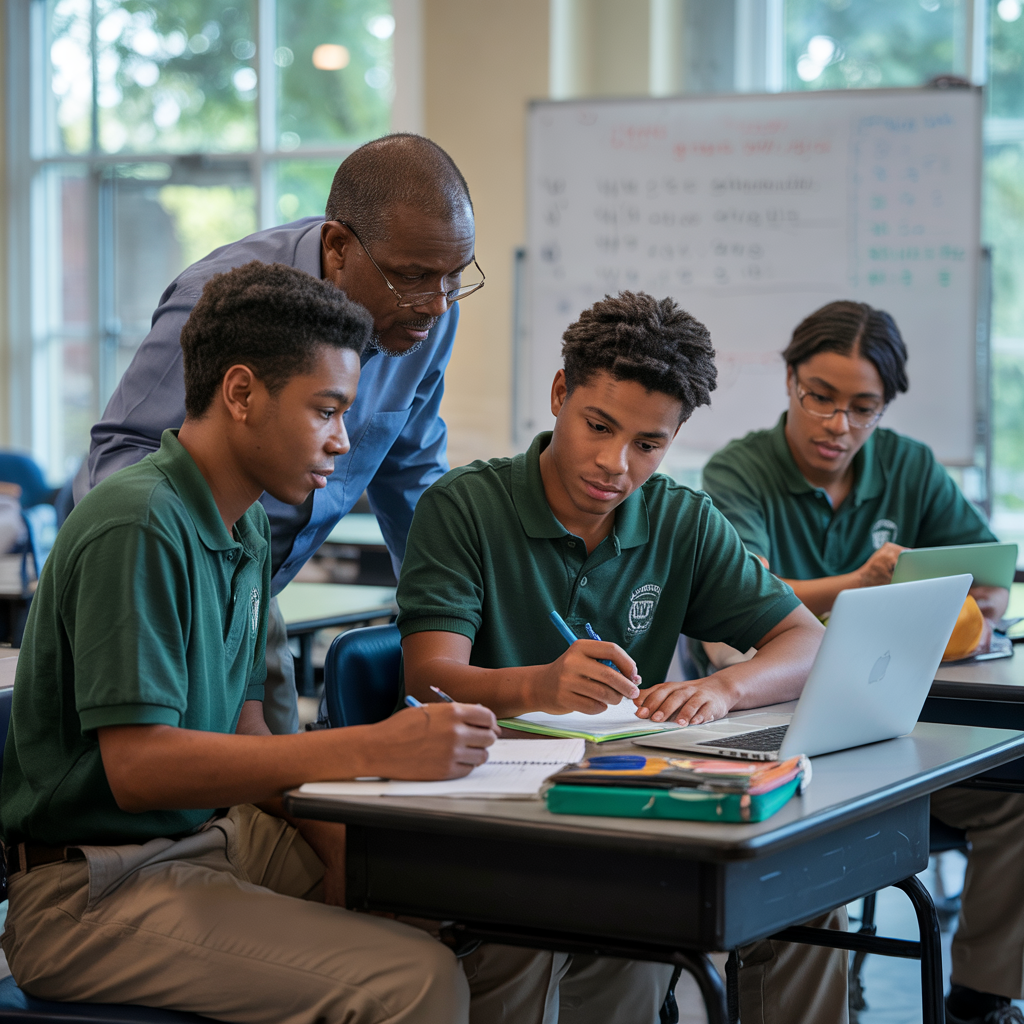 Joshua Academy teacher providing personalized academic support